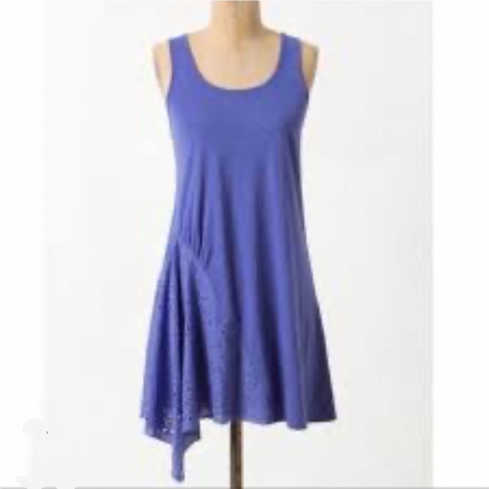 Anthropologie LEIFNOTES purple eyelet tunic tank, S.